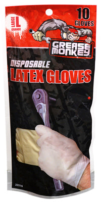 Latex Gloves, Disposable, L, 10-Ct. (Pack of 6)