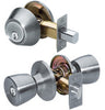 Master Lock Satin Nickel Entry Knob and Single Cylinder Deadbolt 1-3/4 in.