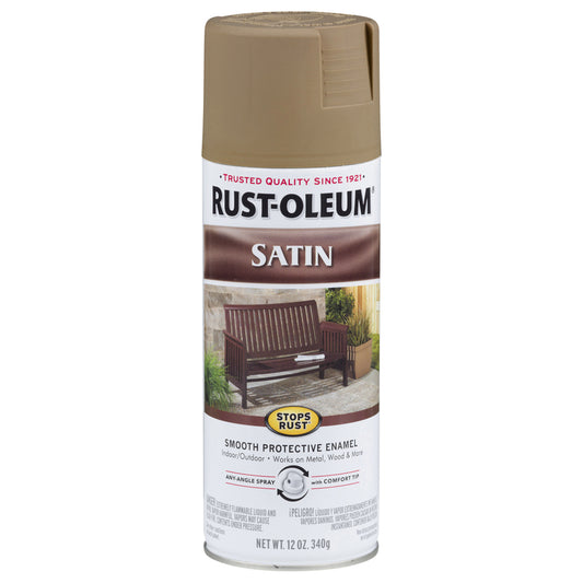 Rust-Oleum Dark Taupe Satin Spray Enamel 12 oz. (Pack of 6)
