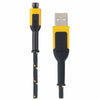 DeWalt Black/Yellow Braided Micro and USB Port For Any USB-Powered Device 6 ft. L