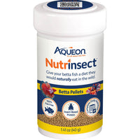 Aqueon Nutrinsect Betta Pellet Fish Food Insect Based Protein Complete Daily Nutrition 1.41 oz