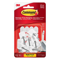 3M Command Small Plastic Hook 1-5/8 In. L 9 Pk