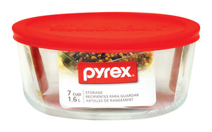Pyrex 7 cups Food Storage Container 1 pk Clear/Red (Pack of 4)