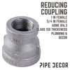 BK Products 1 in. FPT x 3/4 in. Dia. FPT Black Malleable Iron Coupling (Pack of 5)