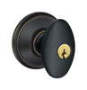 Schlage Sienna Aged Bronze Entry Knobs 1-3/4 in.