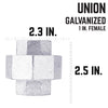 BK Products 1 in. FPT x 1 in. Dia. FPT Galvanized Malleable Iron Union (Pack of 5)