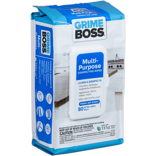 Grime Boss Fresh  Disinfecting Wipes 80 ct (Pack of 8)