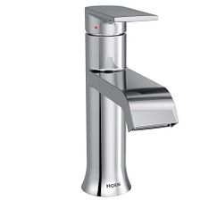Chrome one-handle high arc bathroom faucet