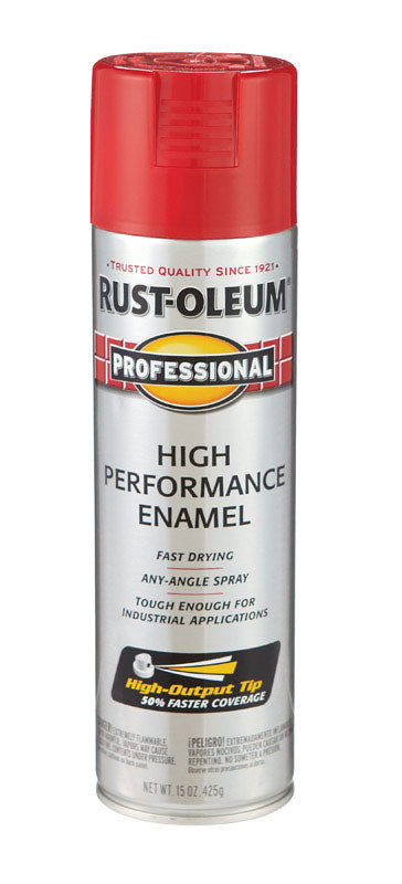 Rust-Oleum Professional Safety Red Spray Paint 15 oz. (Pack of 6)
