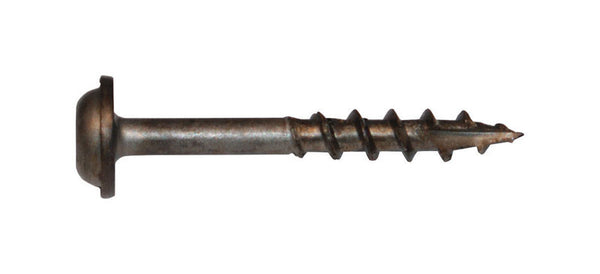 Tornillos para orificios de bolsillo de bronce en estrella de 1-1/4 pulg. de largo, n.° 7, paquete de 198