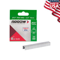 Arrow Fastener JT21 7/16 in. W x 3/8 in. L 23 Ga. Wide Crown Light Duty Staples 1000 pk (Pack of 5)
