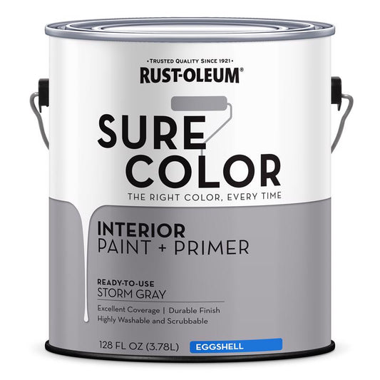 Rust-Oleum Sure Color Eggshell Storm Gray Water-Based Paint + Primer Interior 1 gal (Pack of 2)