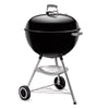 Weber Original Kettle 22" Charcoal Grill  Black  Porcelain-Enamel Lid  Rust-Resistant Easy Clean