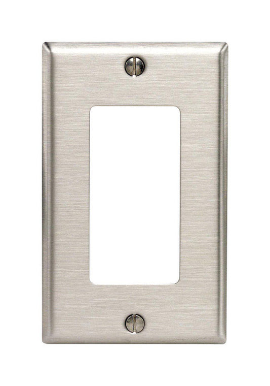 Leviton Silver 1 gang Stainless Steel Decorator Wall Plate 1 pk