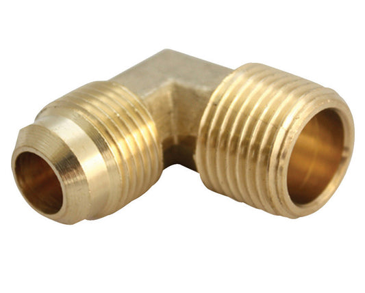 JMF 3/8 in. Flare x 1/4 in. Dia. MPT Yellow Brass Elbow (Pack of 5)
