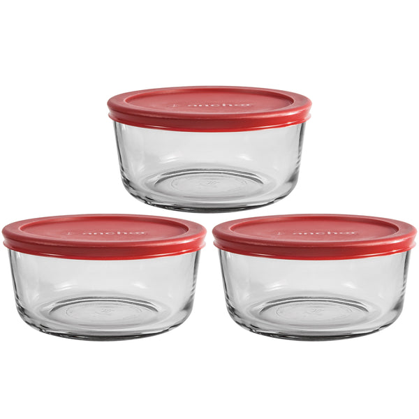 Juego de recipientes transparentes para almacenar alimentos Anchor Hocking, 3 piezas