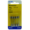 Bussmann 15 amps AGC Glass Tube Fuse 5 pk