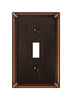 Amerelle Imperial Bead Aged Bronze 1 gang Die-Cast Metal Toggle Wall Plate 1 pk