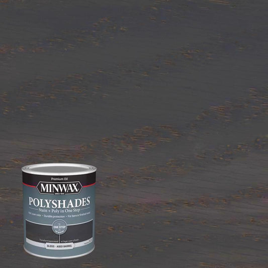 Minwax Polyshades Semi-Transparent Gloss Aged Barrel Oil-Based Polyurethane Stain and Polyurethane F (Pack of 4)
