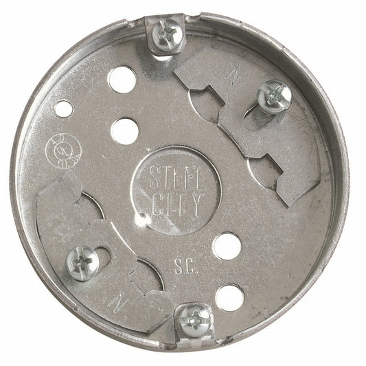 Steel City 3-1/4 cu in Round Galvanized Steel 1 gang Electrical Ceiling Box Silver