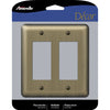 Amerelle Devon Brushed Brass 2 gang Stamped Steel Decorator Wall Plate 1 pk