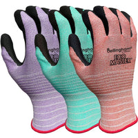 Bellingham Eco Master Work Gloves Size XS Micro Foam Nitrile Palm Recycled Polyester Shell Knit Wrist Assorted Colors
