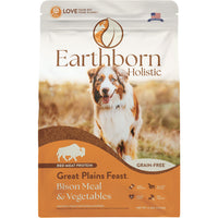 Earthborn Holistic Great Plains Grain Free Dog Food Bison Meal and Vegetables 4 lb