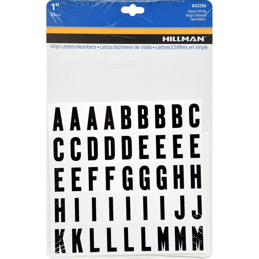 Hillman 1 in. Black Vinyl Self-Adhesive Letter and Number Set 0-9, A-Z 117 pc (Pack of 6)