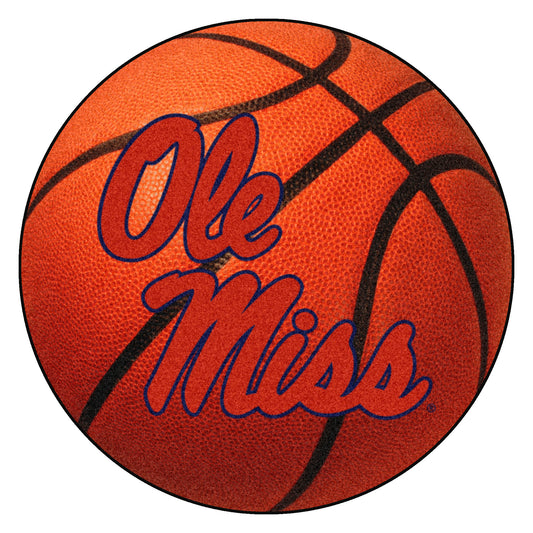University of Mississippi (Ole Miss) Basketball Rug - 27in. Diameter
