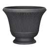 L&G Solutions 12.9 in. H X 16 in. D Polyresin Pedestal Urn Planter Charcoal