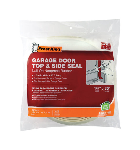 Frost King White Vinyl Weather Seal For Garage Doors 30 ft. L X 1.75 in.