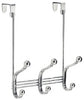 iDesign 8-1/3 in. L Chrome Silver Steel Small/Medium York Lyra 3-Hook Over the Door Rack 1 pk