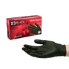 X3 Nitrile Disposable Gloves X-Large Black Powder Free 100 pk