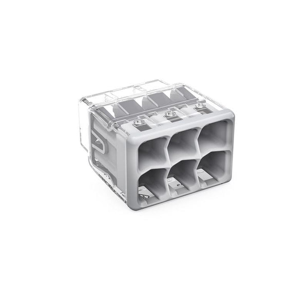 Wago 6 Port Push-In Wire Connector 5 pk