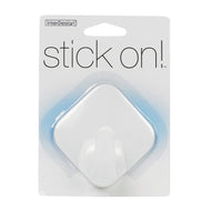 iDesign 1-9/16 in. L White Plastic Small stick on! Diamond Hook 1 pk