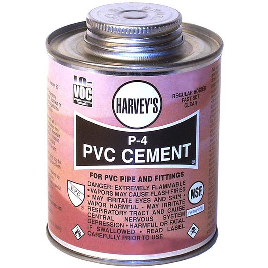 Harvey's P-4 Clear Cement For PVC 4 oz