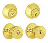 Schlage Byron Bright Brass Knob and Double Cylinder Deadbolt 1-3/4 in.