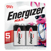 Energizer Max 9-Volt Alkaline Batteries 2 pk Carded (Pack of 6)