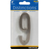Hillman Distinctions 4 in. Silver Brushed Nickel Self-Adhesive Number 9 1 pc (Pack of 3)