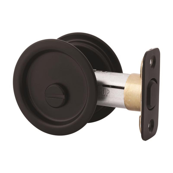 Pestillo para puerta corrediza de bolsillo de zinc negro mate National Hardware, 1 paquete