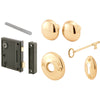 Prime-Line Vertical Mounted Bright Brass Door Lock Set 1-3/4 in.