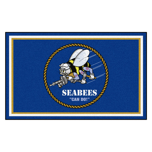 U.S. Navy - SEABEES 4ft. x 6ft. Plush Area Rug