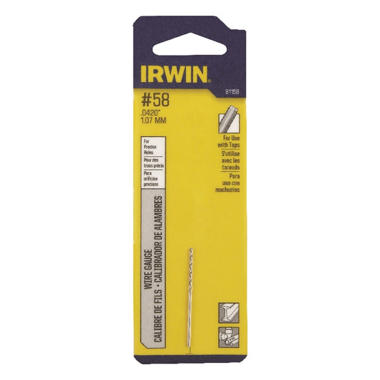 Irwin #58 X 1-5/8 in. L High Speed Steel Wire Gauge Bit Straight Shank 1 pc