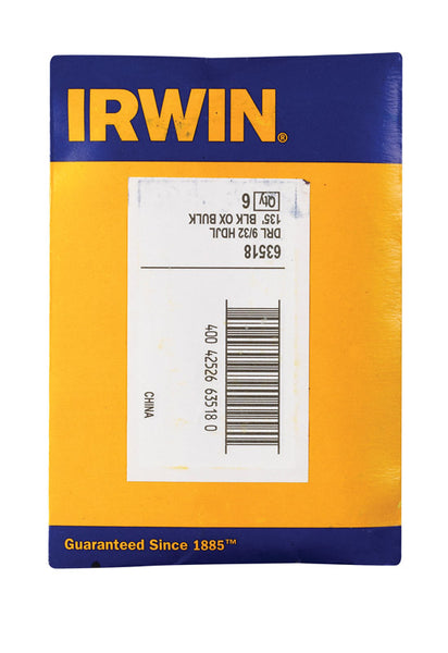 Irwin 9/32 in. x 4-1/4 in. L High Speed Steel Drill Bit 1 pc. (Pack of 6)