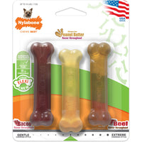 Nylabone Flexi Chew Peanut Butter, Bacon, & Beef Petite 3pk