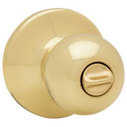 Kwikset  Polo  Polished Brass  Steel  Privacy Knob  3  Right or Left Handed
