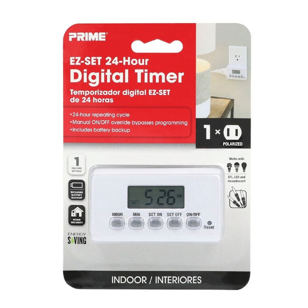 Prime Indoor Digital Timer 125 V White