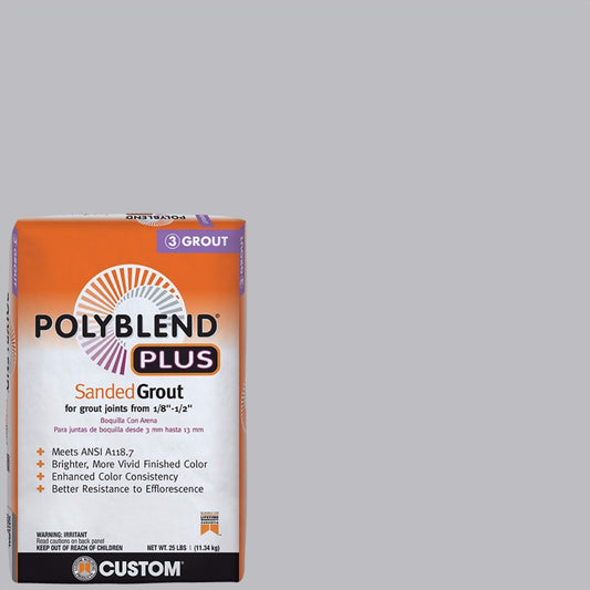 Custom Building Products Polyblend Plus Indoor and Outdoor Platinum Sanded Grout 25 lb