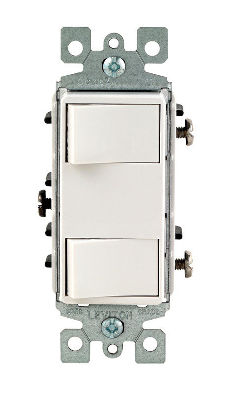Leviton Decora 15 amps Rocker Switch White 1 pk