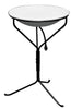 Miller White Metal 30 in. Bird Bath with Stand
